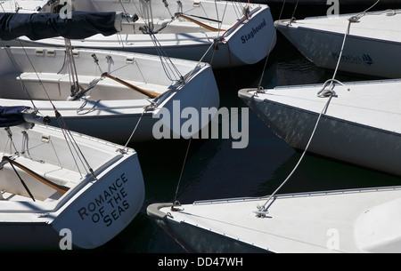 Segelboote, Piers Park Sailing Club, Boston, Massachusetts Stockfoto