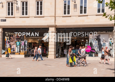 Der Topman Topshop Shop speichern in Bath, Somerset, England, Großbritannien, Uk Stockfoto