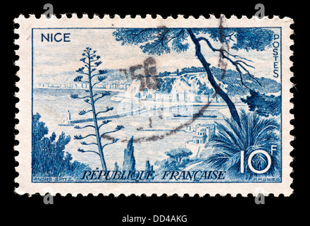 Briefmarke aus Frankreich, Nizza darstellen. Stockfoto