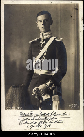 AK Prinz Wolrad Friedrich Zu Waldeck Pyrmont, Gefallen 1914 Bei Moorslede; Stockfoto