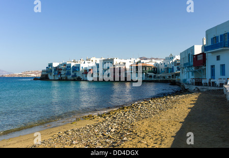 Griechenland, Mykonos Chora, Blick auf die Umgebung von Klein-Venedig Stockfoto