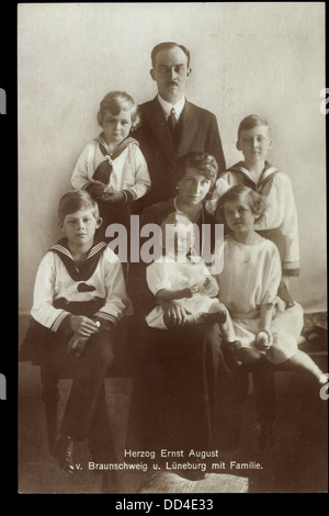 AK Herzog Ernst August von Braunschweig-Lüneburg Mit Familie; Stockfoto