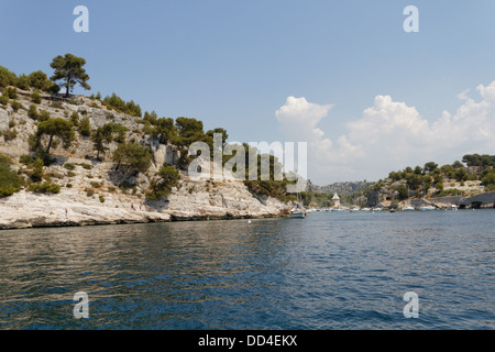 Cassis Calanques von Port-Miou, Bouche-du-Rhône, Frankreich, Europa Stockfoto