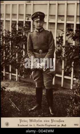 AK Prinz Wilhelm von Preußen, Leutnant Im 1. Garde-Regiment Zu Fuß, NPG 5652; Stockfoto