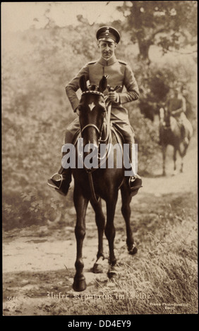 AK Kronprinz Wilhelm von Preußen in Uniform Auf Einem Pferd, NPG 5544; Stockfoto