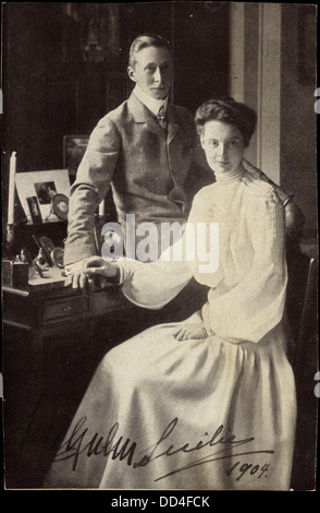 AK Kronprinz Wilhelm von Preußen Mit Kronprinzessin Cecilie; Stockfoto