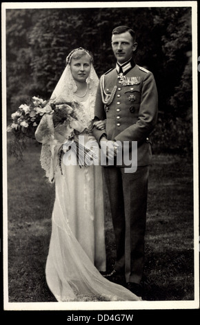 Foto Ak Prinzessin Karoline Zur Lippe, Hans Graf von Kanitz; Stockfoto