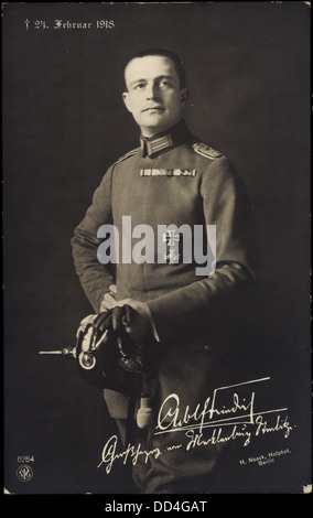 AK Großherzog Adolf Friedrich von Mecklenburg-Strelitz, NPG 6284; Stockfoto