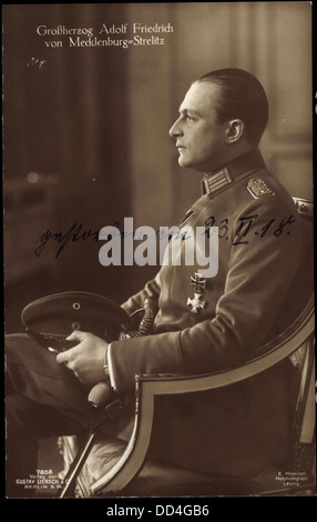 AK Großherzog Adolf Friedrich von Mecklenburg-Strelitz, Liersch 7808; Stockfoto