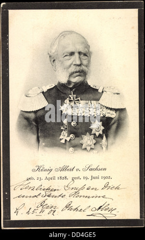 Passepartout Ak König Albert von Sachsen, Dohna, 1828 Bis 1902; Stockfoto