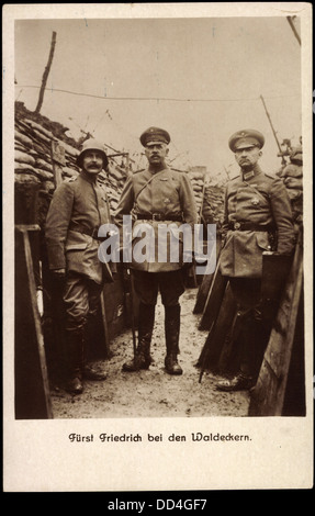 AK Fürst Friedrich von Waldeck Pyrmont Bei Den Waldeckern, Schützengraben; Stockfoto