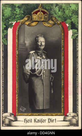 Passepartout Ak Kaiser Wilhelm II., Kaiser Dir Heil, Patriotik; Stockfoto