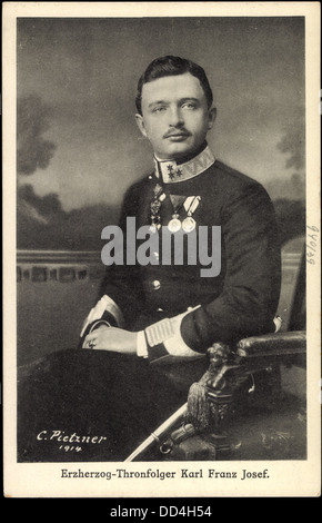 Karl Franz Josef AK Erzherzog Thronfolger, Sitzportrait, Uniform, BKWI 940 39; Stockfoto