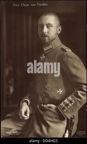 AK Prinz Oskar von Preußen, Liersch 7807, Eisernes Kreuz; Stockfoto