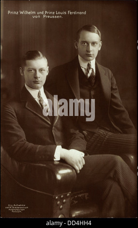 AK Prinz Wilhelm Und Prinz Louis Ferdinand von Preußen; Stockfoto