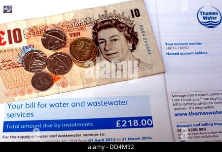 Thames Water Wohn Rechnung für Wasser & Abwasser, London Stockfoto