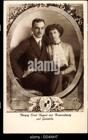 Passepartout Ak Herzog Ernst August von Braunschweig, Viktoria Luise; Stockfoto