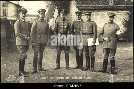 AK Kronprinz Wilhelm von Preußen Mit seit Stabe, Liersch 7162; Stockfoto