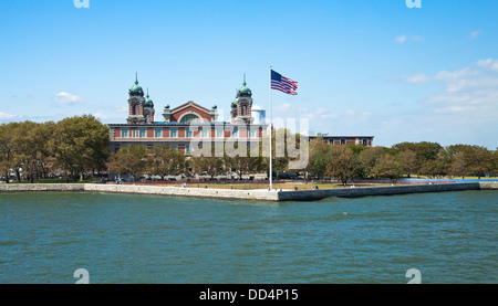 Wichtigsten Einwanderung aufbauend auf Ellis Island im Hafen von New York Stockfoto