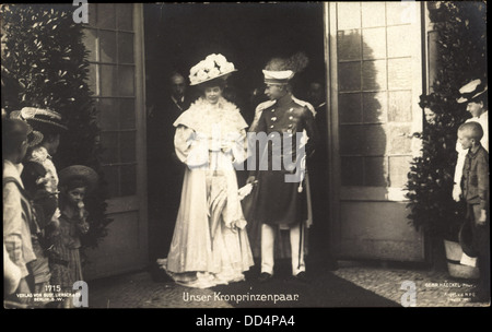 AK Kronprinz Wilhelm Mit Kronprinzessin Cecilie von Preußen, Liersch 1715; Stockfoto