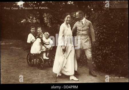 AK Prinz Oskar von Preußen Mit Familie, Ehefrau, Kinder; Stockfoto