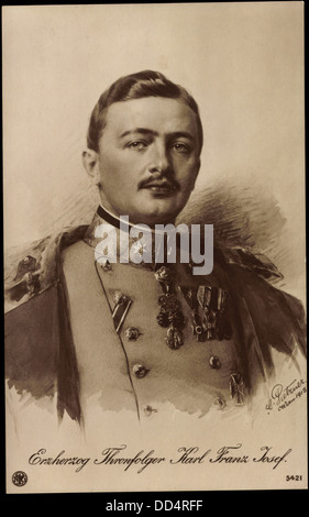 Künstler Ak Erzherzog Karl Franz Josef, Thronfolger, NPG 5421; Stockfoto