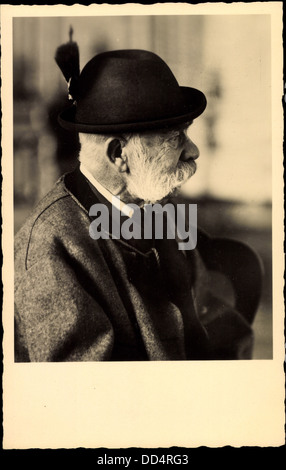 AK Kaiser Franz Josef I., 1910, Seitenprofil, Jägerhut, Weißer Bart; Stockfoto