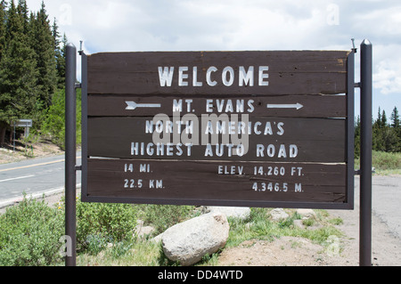 Mount Evans, in der Nähe von Denver, Colorado, USA. Amerikas höchste Straße Stockfoto