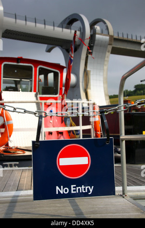 Kein Eintrag zu privaten Jettys bei Falkirk Wheel Stockfoto