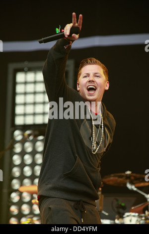 Professor Green auf dem Glastonbury Festival 2013 durchführen. Stockfoto