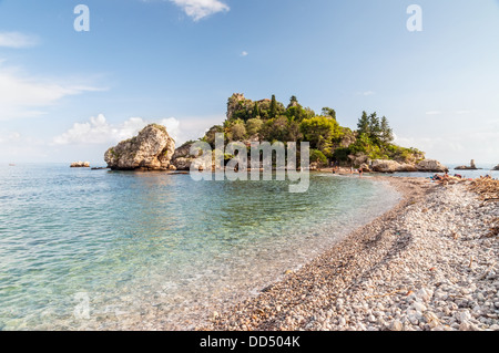 Isola Bella ist eine kleine Insel in der Nähe von Taormina, Sizilien Stockfoto