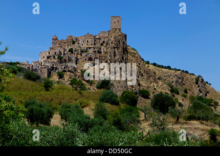 Craco, Matera, Basilikata, Italien, Italia. Dorf für Erdrutsch aufgegeben. Sehen Sie Liste der World Monuments Fund. EDITORIAL NUR Stockfoto