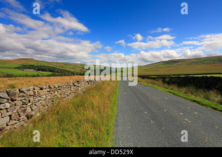 Straße hinunter nach Arkengarthdale, Yorkshire Dales National Park, England, UK. Stockfoto