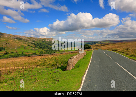 Die Straße durch Arkengarthdale, North Yorkshire, Yorkshire Dales National Park, England, UK. Stockfoto