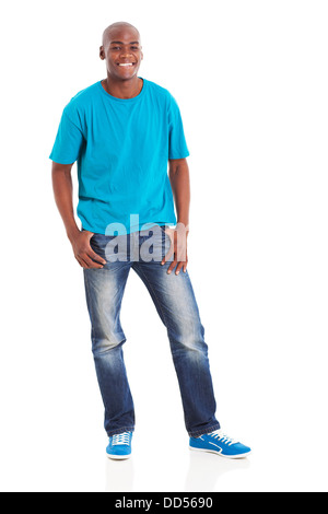 gut aussehend afroamerikanische Männermodel in die Kamera schaut Stockfoto