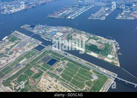 Meer-Wald-Wasserstraße: Tokio, Japan: Luftaufnahme des vorgeschlagenen Austragungsort für die Olympischen Sommerspiele 2020. (Foto: AFLO) Stockfoto