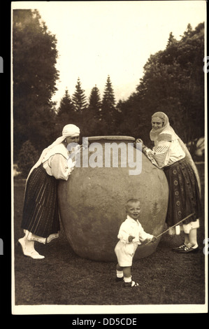 AK Prinzessin Ileana Mit Ihrer Mutter von Rumänien, Lehmtopf; Stockfoto