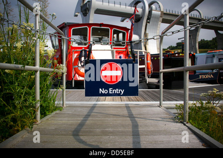 Kein Eintrag zu privaten Jettys bei Falkirk Wheel Stockfoto