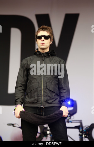Neu-Liam Gallagher (Oasis) band Beady Eye beim Glastonbury Festival 2013, Somerset, England, Vereinigtes Königreich. Stockfoto