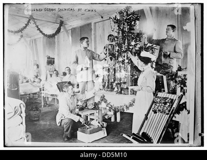 Verwundete deutsche Soldaten an Weihnachten (LOC) Stockfoto