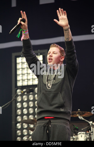 Professor Green auf dem Glastonbury Festival 2013 durchführen. Stockfoto