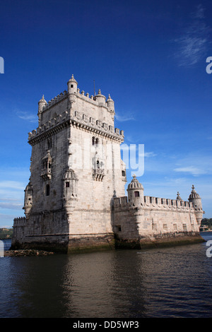 Portugal, Estremadura, Lissabon, Turm von Belem. Stockfoto