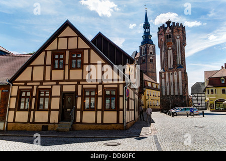 Eulenturm Und St. Stephen Kirche, Tangermünde, Deutschland Stockfoto