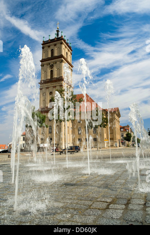 Brunnen vor der Stadtkirche Neustrelitz, Mecklenburg-Western Pomerania, Deutschland Stockfoto