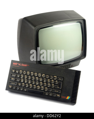 Sinclair ZX Spectrum 128K 1980 Heimcomputer mit Monitor Stockfoto