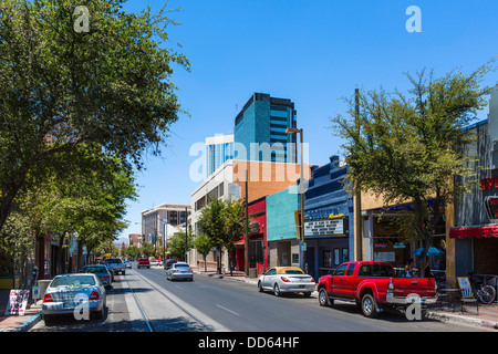 Zeigen Sie nach unten E Congress Street in der Innenstadt von Tucson, Arizona, USA an Stockfoto