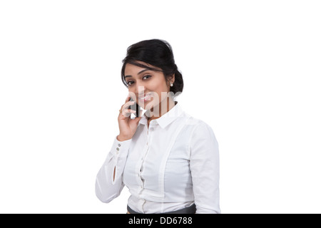 Geschäftsfrau, telefonieren mit Handy Stockfoto