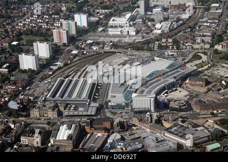 Luftaufnahme von Paragon-Station und dem Einkaufszentrum St. Stephens in Hull Stockfoto