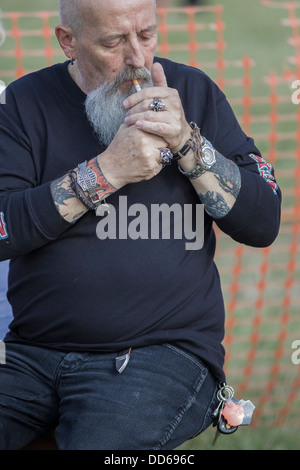 Harley Davidson Biker, Stockfoto