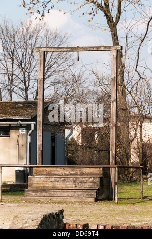 Der Galgen im KZ Auschwitz. Stockfoto